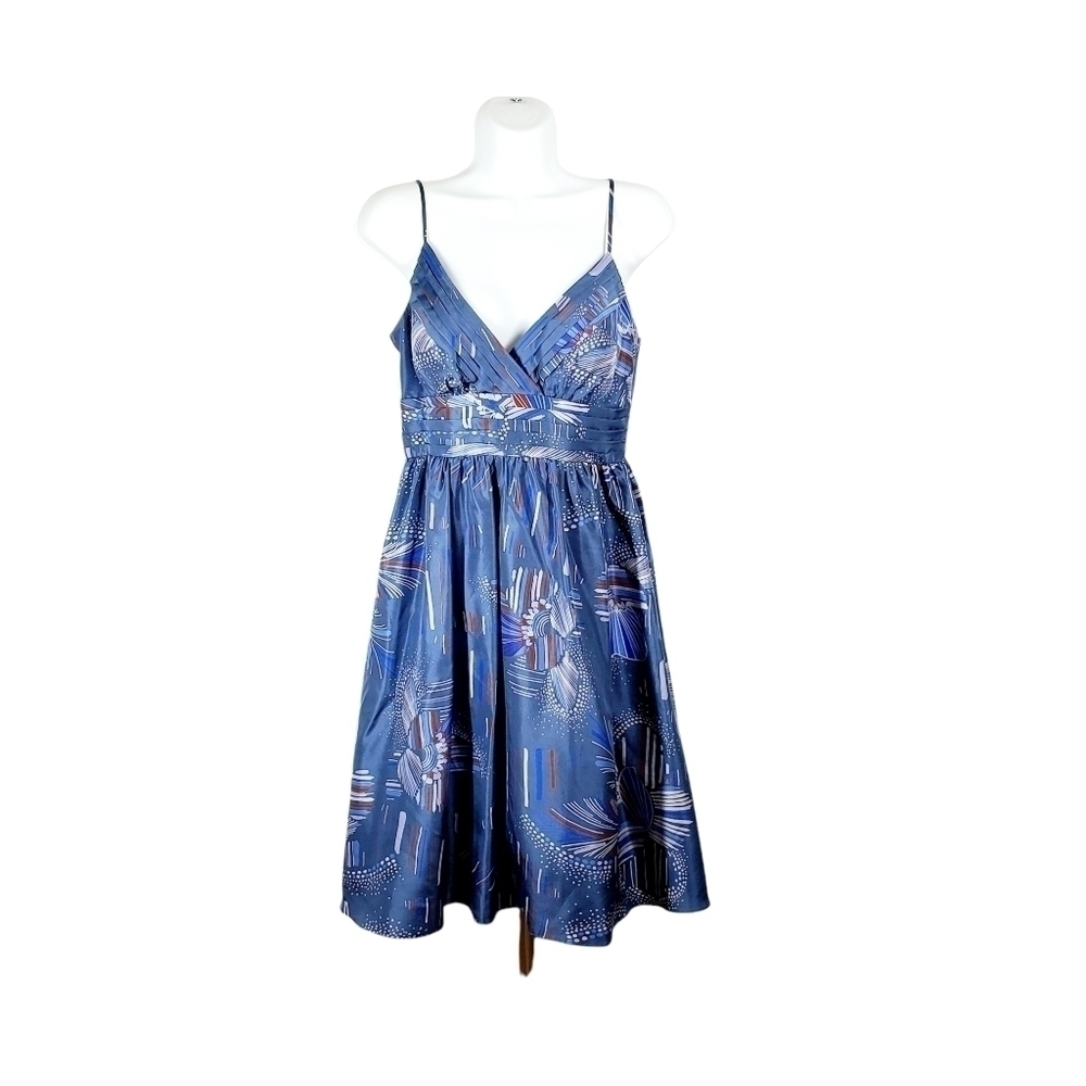 MAX AND CLEO SILK SPAGHETTI STRAP DRESS